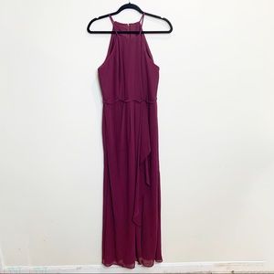 David's Bridal Maroon Spaghetti Strap Dress Size 10